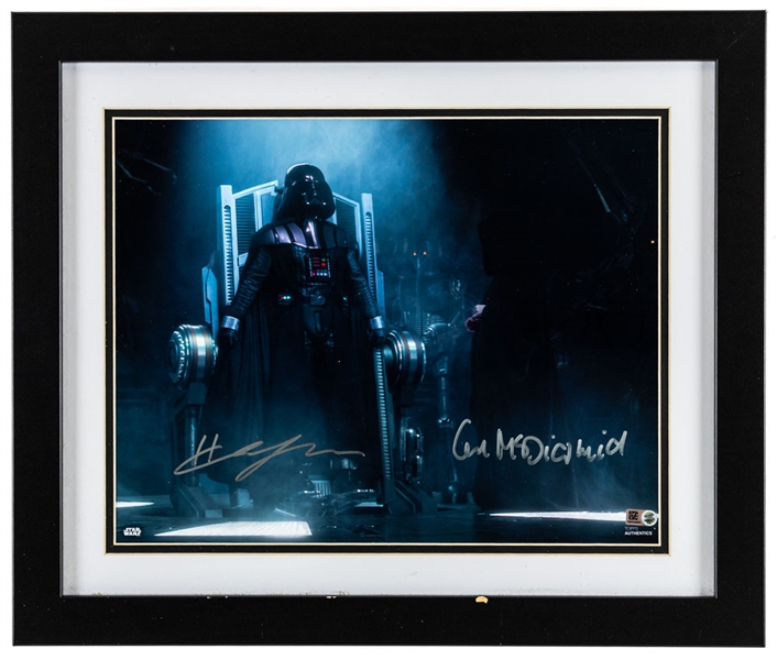 Ian McDiarmid and Hayden Christensen Dual-Signed Star Wars Emperor/Darth Vader Framed Photo with JSA LOA (19” x 16”)