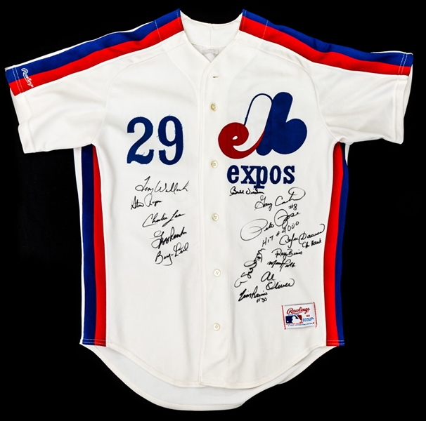 Montreal Expos Legends Multi-Signed Jersey by 14 Including Carter, Dawson, Raines, Oliver, Rose, Wallach and Others with JSA LOA 