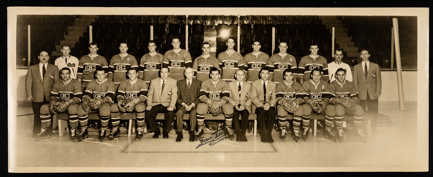 Montreal Canadiens 1956-57 Stanley Cup Champions Panoramic Team Photo by Famous Studio Montreal (20" x 8")