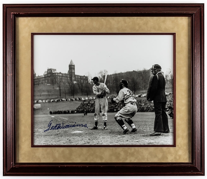 Ted Williams Signed Boston Red Sox Framed Photo with JSA LOA (27” x 23”)