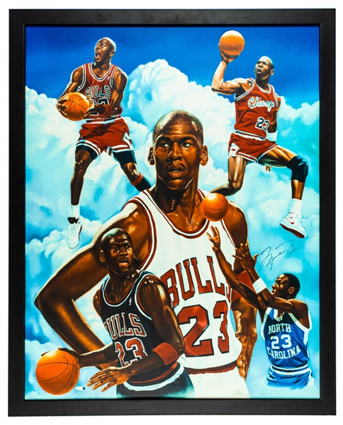 Michael Jordan Signed "Mr. Basketball" UDA Limited-Edition Giclee on Canvas #59/98 by Steve Parson with JSA LOA