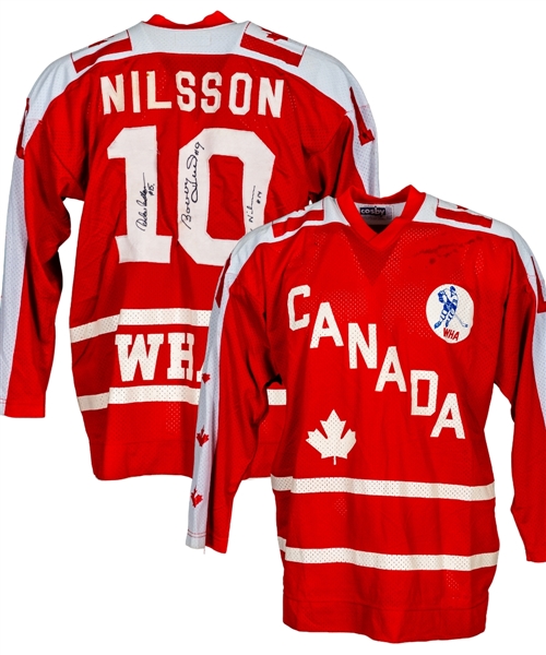Ulf Nilssons 1975-76 WHA All-Star Game "Team Canada" Game-Worn Jersey from His Personal Collection with His Signed LOA
