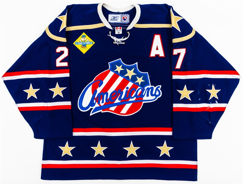 Brandon Smiths 2005-06 AHL Rochester Americans 50th Anniversary Game-Worn Alternate Captains Jersey 