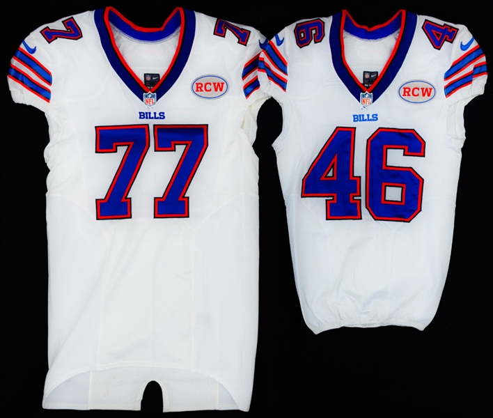 Deon Broomfields and Cordy Glenns 2014 Buffalo Bills Game-Worn Jerseys with RCW Patches