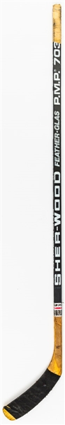 Ray Bourques Mid-1980s Boston Bruins Sher-Wood PMP 7030 Game-Used Stick