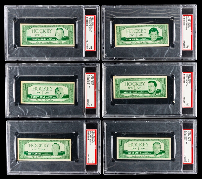 1962 Topps Hockey Bucks PSA-Graded Complete Set of 24 - Second Current and Second All-Time Finest PSA Set!