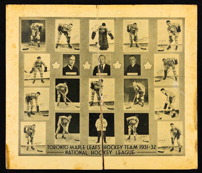 Toronto Maple Leafs 1931-32 Team Photo Stand-Up Display