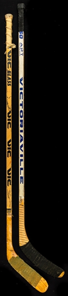 Peter Stastnys Early-to-Mid-1980s Quebec Nordiques and Mike Gartners Early-1990s New York Rangers Victoriaville Game-Used Sticks 