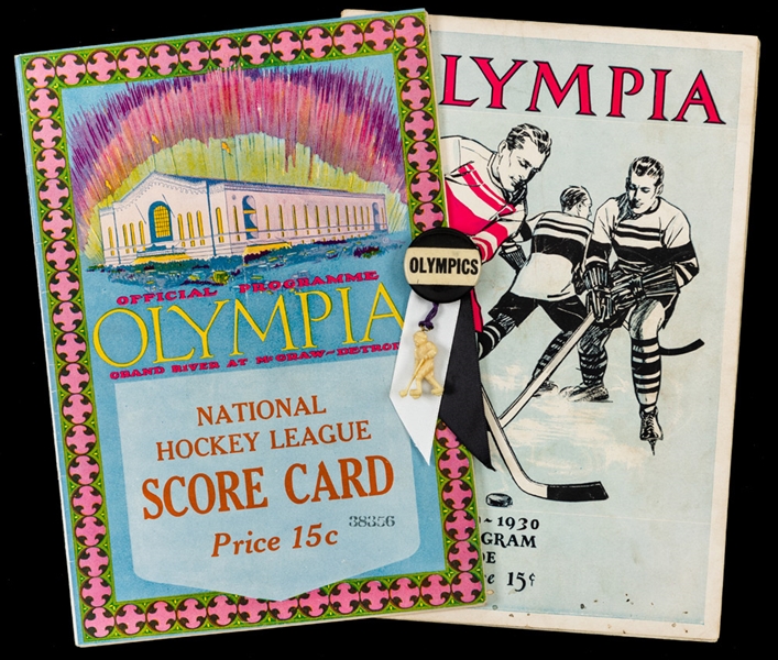 Vintage Detroit Falcons, Detroit Cougars and Detroit Olympics Memorabilia Collection Including Programs and Photos
