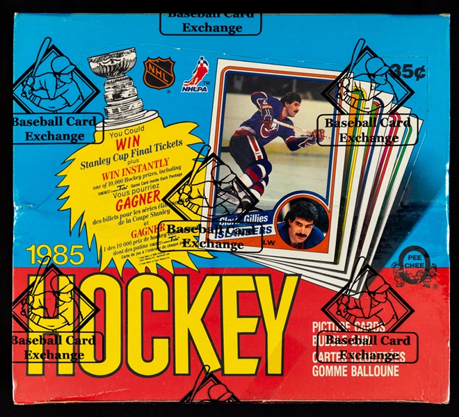 1984-85 O-Pee-Chee Hockey Wax Box (48 Unopened Packs) - BBCE Certified - Yzerman, Neely, Gilmour, Chelios and Lafontaine Rookie Card Year!