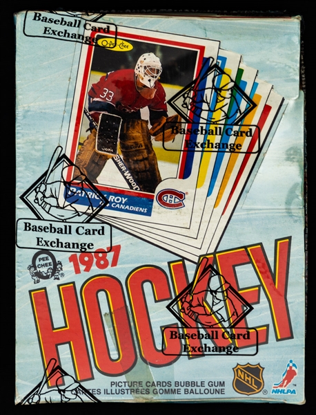 1986-87 O-Pee-Chee Hockey Wax Box (48 Unopened Packs) - BBCE Certified - Patrick Roy Rookie Card Year!