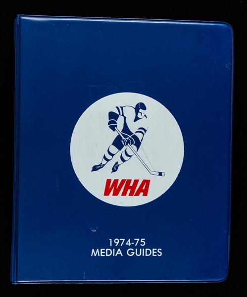 1974-75 WHA Media Guide Collection of 9 in Binder