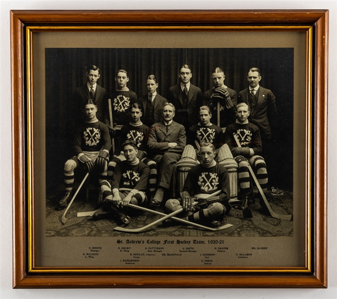 Antique 1920s/30s Hockey Team Framed Team Photos (5) 