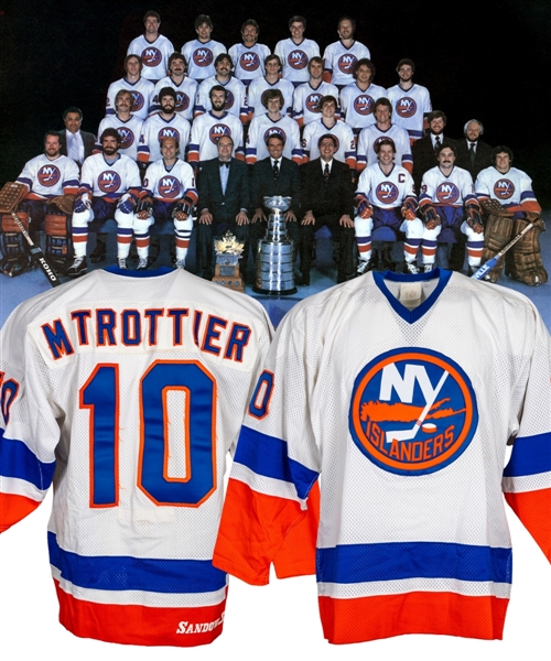 Monty Trottiers 1980-81 New York Islanders Game-Worn Pre-Season Jersey