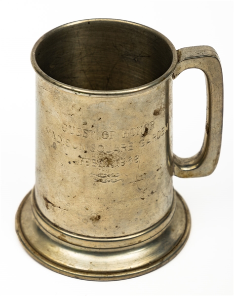 Bill Cooks February 11th 1968 Madison Square Garden Closing Night Guest of Honor Pewter Mug