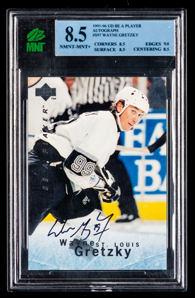 1995-96 Upper Deck Be a Player Autograph Hockey Card #S97 HOFer Wayne Gretzky - Graded MNT 8.5