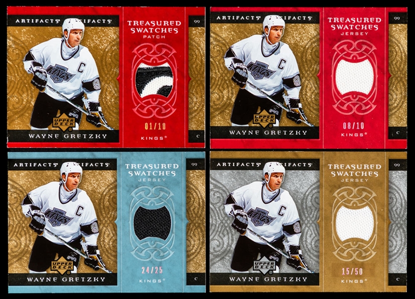 2007-08 Upper Deck Artifacts Treasured Swatches Hockey Cards (7) #TS-WG HOFer Wayne Gretzky (/10 /25 /50 /100 /299)