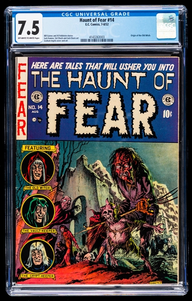 E.C. Comics 1952 The Haunt of Fear #14 - CGC Universal Grade 7.5 (Off-White to White Pages) - Origin of the Old Witch / Graham Ingels Cover and Art