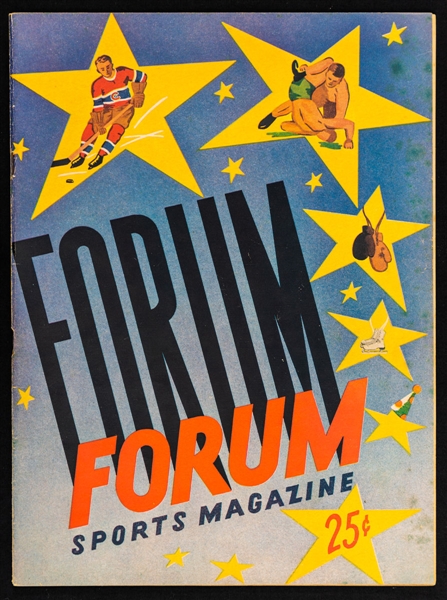 April 16th 1953 Stanley Cup Finals Game #5 Montreal Forum Program - Montreal Canadiens vs Boston Bruins - Signed by 7 Including Irvin, Harvey, Blake and Selke - Cup-Winning Game!