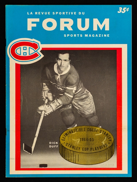May 1st 1965 Stanley Cup Finals Game #7 Montreal Forum Program - Montreal Canadiens vs Chicago Black Hawks - Cup-Winning Game! 