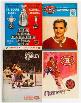 1968 and 1969 Stanley Cup Finals Programs (4) - Montreal Canadiens vs St. Louis Blues - Includes 1968 and 1969 Cup-Winning Games Programs!
