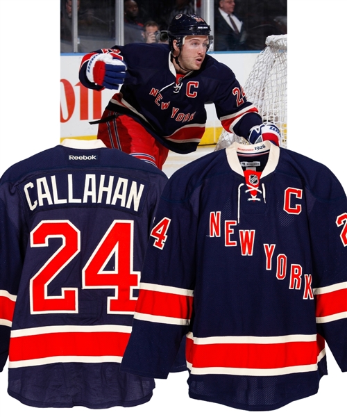 Ryan Callahan’s 2011-12 New York Rangers “Heritage” Game-Worn Captain’s Jersey with Steiner LOA 