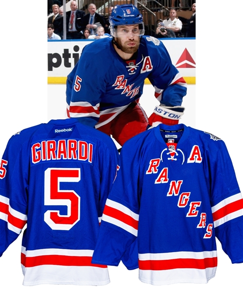 Dan Girardi’s 2013-14 New York Rangers Stanley Cup Finals Game-Worn Alternate Captain’s Jersey with Steiner LOA – Photo-Matched! 