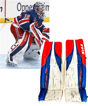 Henrik Lundqvist’s 2006-07 New York Rangers TPS Response Game-Worn Pads with Team LOA – Photo-Matched! 