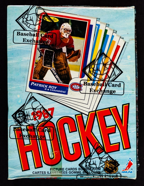 1986-87 O-Pee-Chee Hockey Wax Box (48 Unopened Packs) - BBCE Certified - Patrick Roy Rookie Card Year!