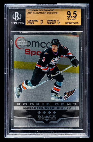 2005-06 Upper Deck Black Diamond Rookie Gems Hockey Card #191 Alexander Ovechkin Rookie - Graded Beckett 9.5