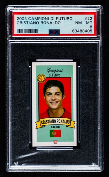 2003-04 Campioni Di Futuro Soccer Card #22 Cristiano Ronaldo Rookie - Graded PSA NM-MT 8