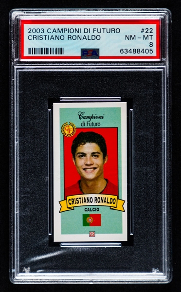 2003-04 Campioni Di Futuro Soccer Card #22 Cristiano Ronaldo Rookie - Graded PSA NM-MT 8