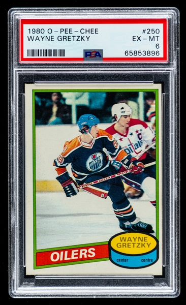 1980-81 O-Pee-Chee Hockey Card #250 HOFer Wayne Gretzky - Graded PSA 6