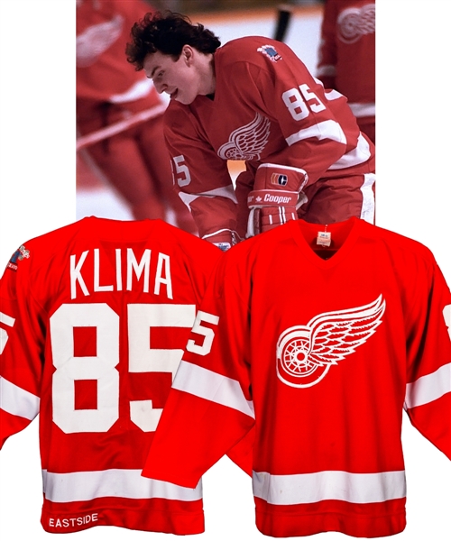 Petr Klimas 1985-86 Detroit Red Wings Game-Worn Rookie Season Jersey - 60th Patch!