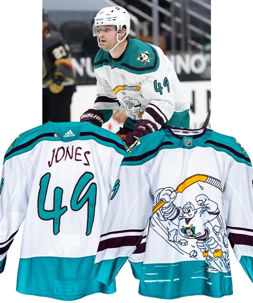 Max Jones’ 2020-21 Anaheim Ducks “Reverse Retro” Game-Worn Jersey with Team LOA 