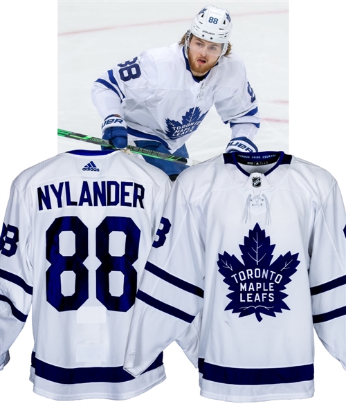 William Nylander’s 2019-20 Toronto Maple Leafs Game-Worn Jersey with Team LOA - Team Repairs! – Photo-Matched! 