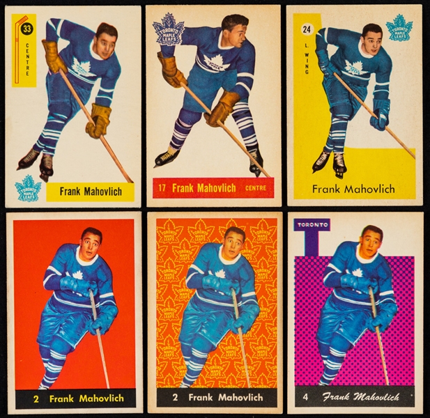 1950s to 1970s Parkhurst, O-Pee-Chee, Topps and Other Brands Hockey Cards/Coins (36) of HOFer Frank Mahovlich Including 1957-58 Parkhurst #17 Rookie Card