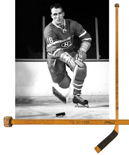 Henri Richards 1956-57 Montreal Canadiens Team-Signed CCM Game-Used Stick - Stanley Cup Championship Season!