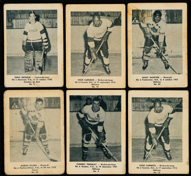1951-52 Bas Du Fleuve Hockey Near Complete Card Set (55/58) Including Brodeur, Carnegie and McIntyre Plus Extras (13)