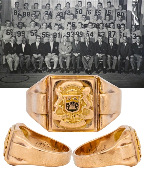 Vincent Joseph "Boomer" Scotts 1953 Hamilton Tiger-Cats Grey Cup Championship Gold Ring