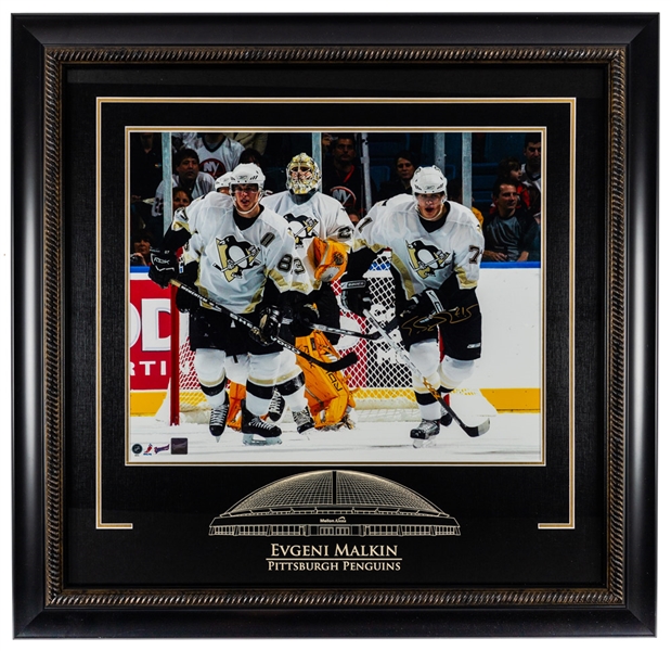 Evgeni Malkin Signed Pittsburgh Penguins Framed Display with Frameworth COA (31” x 30”)