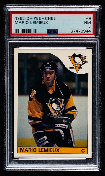 1985-86 O-Pee-Chee Hockey Complete 264-Card Set Including #9 HOFer Mario Lemieux Rookie (Graded PSA 7)