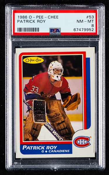 1986-87 O-Pee-Chee Hockey Complete 264-Card Set Including #53 HOFer Patrick Roy Rookie (Graded PSA 8)