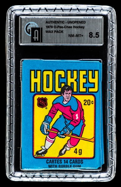 1979-80 O-Pee-Chee Hockey Unopened Wax Pack - GAI Certified NM-MT+ 8.5 - Wayne Gretzky Rookie Card Year