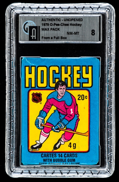 1979-80 O-Pee-Chee Hockey Unopened Wax Pack - GAI Certified NM-MT 8 (From a Full box) - Wayne Gretzky Rookie Card Year