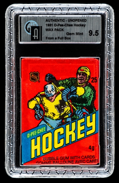 1981-82 O-Pee-Chee Hockey Unopened Wax Pack - GAI Certified Gem Mint 9.5 (From a Full Box)