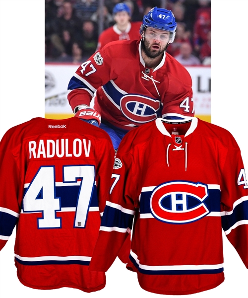 Alexander Radulov’s 2016-17 Montreal Canadiens Game-Worn Jersey with Team LOA – NHL Centennial Patch!