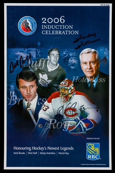 Hockey Hall of Fame 2006-2019 Signed Induction Posters (9) including Roy, Brodeur, Yzerman, Fedorov and Hasek with LOA (11" x 17")
