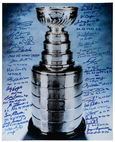 Stanley Cup Champions Multi-Signed Photo by 31 including 20 HOFers with LOA (16" x 20")
