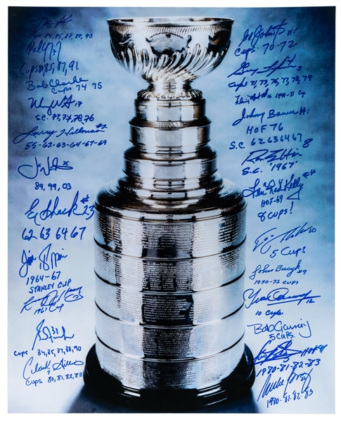 Stanley Cup Champions Multi-Signed Photo by 23 including 12 HOFers with LOA (16" x 20") 
